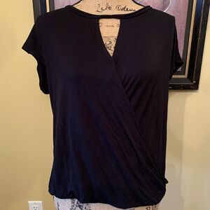 Max Studio Crossover T-shirt Black sz S